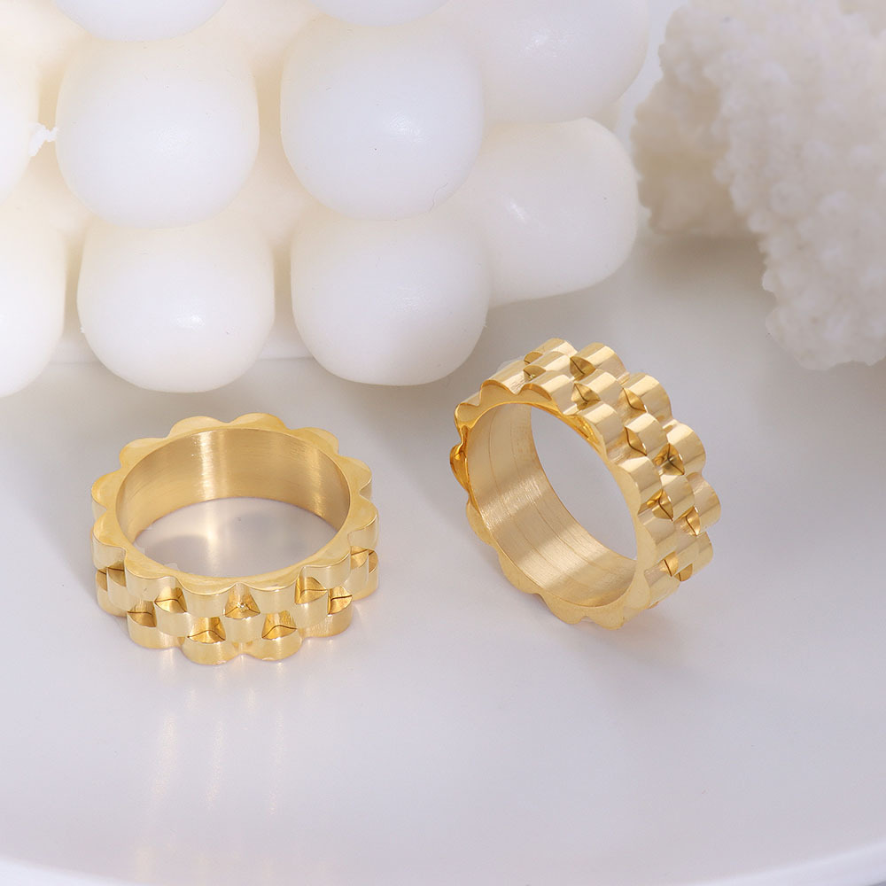 fe4e51ac 9ee2 4497 9b5b c9240e640b2b A Sense Of Nature Titanium Steel 18k Gold Plated Jewelry Bracelet Ring