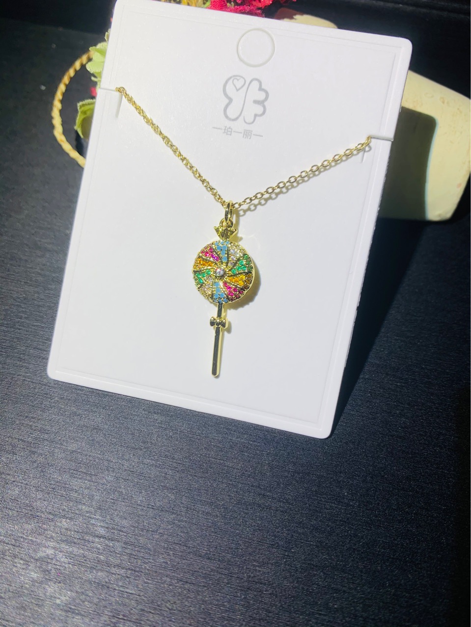 fe90cd2a 0195 4543 bd5b dd629cde41cf Colorful Lollipop Sweet And Cute Exquisite Clavicle Chain