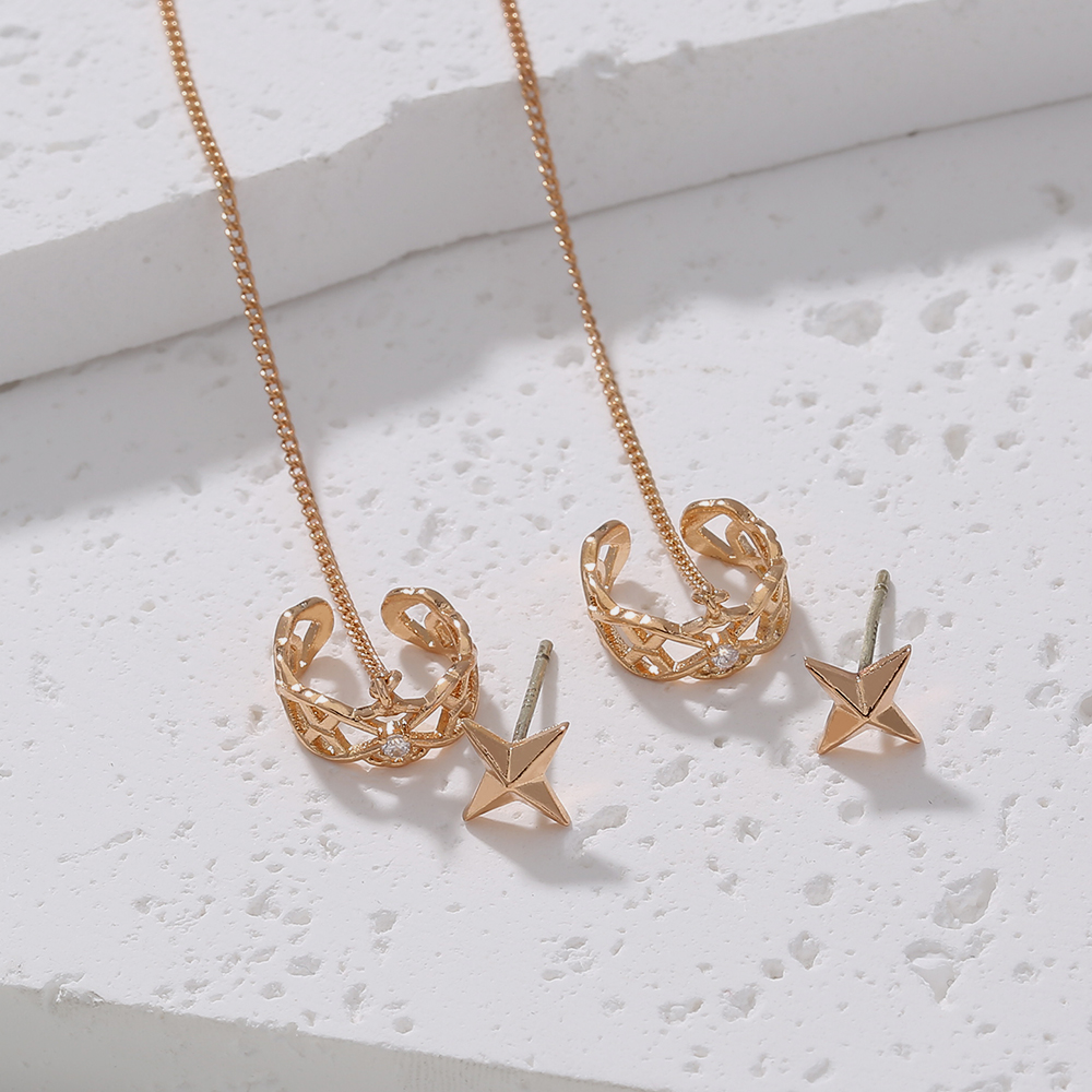 ff28f921 da36 4c3f 896d e28e291d80b9 Geometric Tassel Earrings Women's Long Diamond Inlaid New Fashion Net Red Temperament Earrings Face Show Thin Ear Line Jewelry