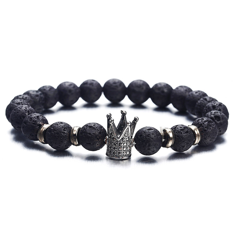 ff90ede0 a4e2 4c20 ab36 7806eef917bd Fashion Lava Natural Stone Beads Bracelet For Women Men Man Crystal Crown Hand Bracelets Jewelry Mens Accessories