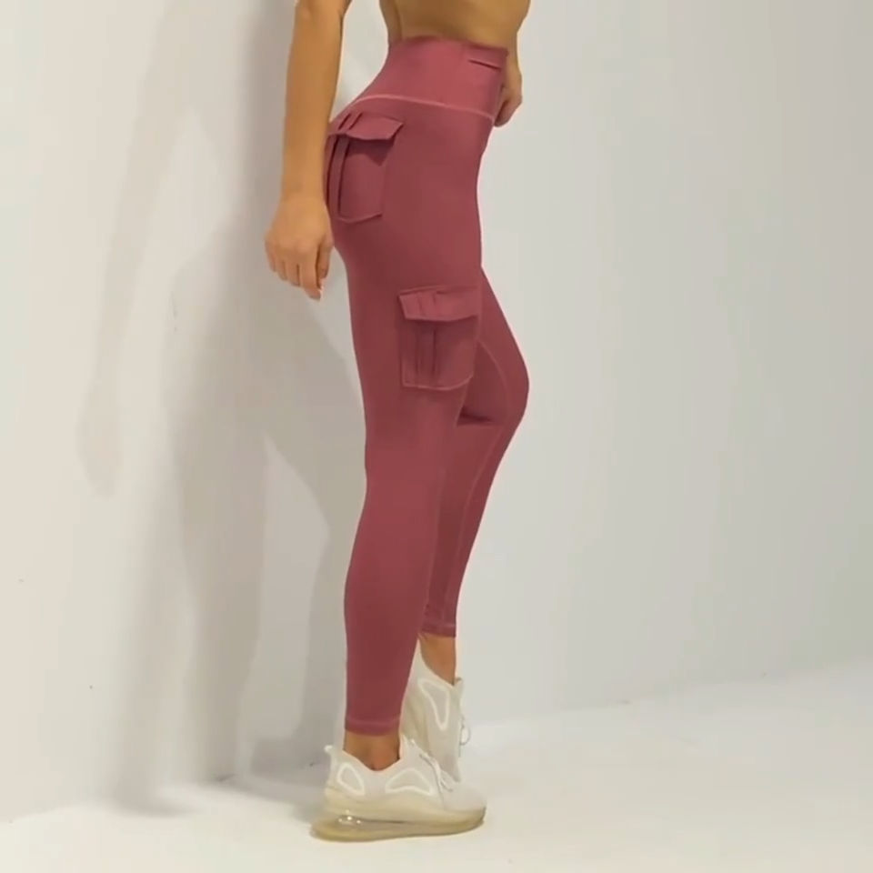 High Waist Leggings with Pockets Workout Gym Legging Scrunch Butt Yoga Pants  - CJdropshipping