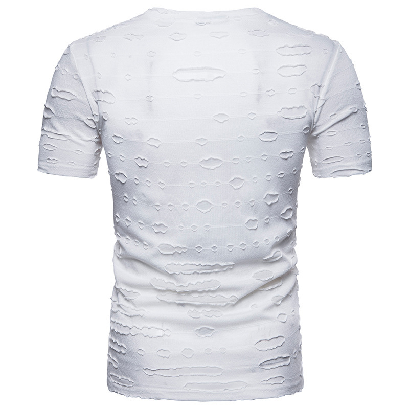 Title 4, Herenmode casual gescheurd T-shirt met korte mo...