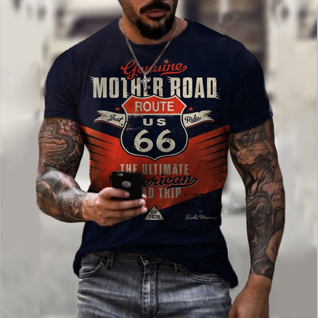 Title 4, Camiseta Slim-fit Digital Manga Curta Masculina...