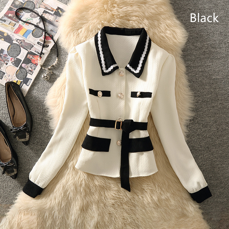 Title 3, Womens Temperament Contrast Color Lapel Long S...