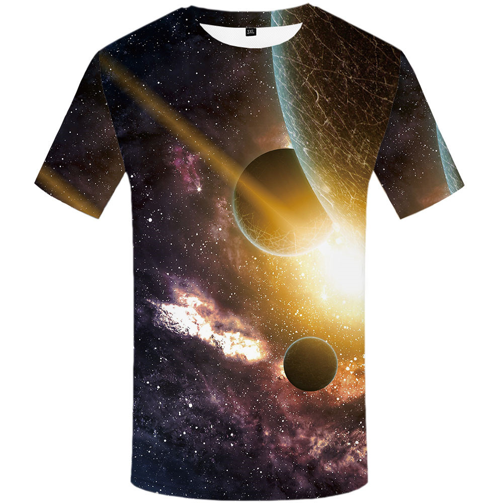 Title 2, 3D-geprinte T-shirt Korte Mouw Universum Galaxy...