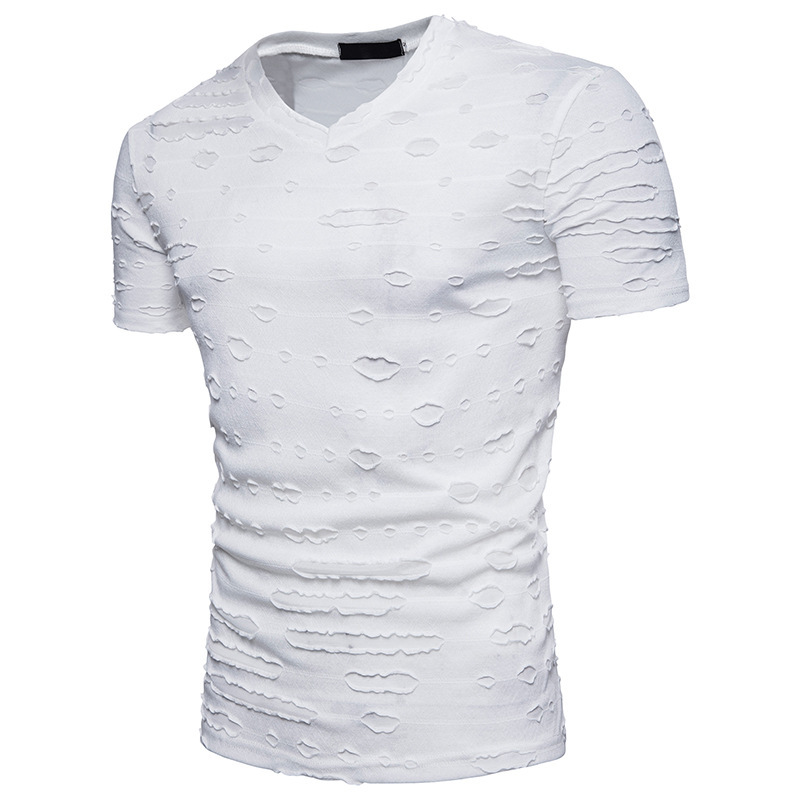 Title 2, Herenmode casual gescheurd T-shirt met korte mo...