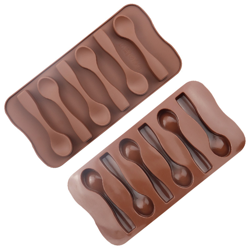 Title 2, Forma de Silicone com 6 Colheres para Chocolate...