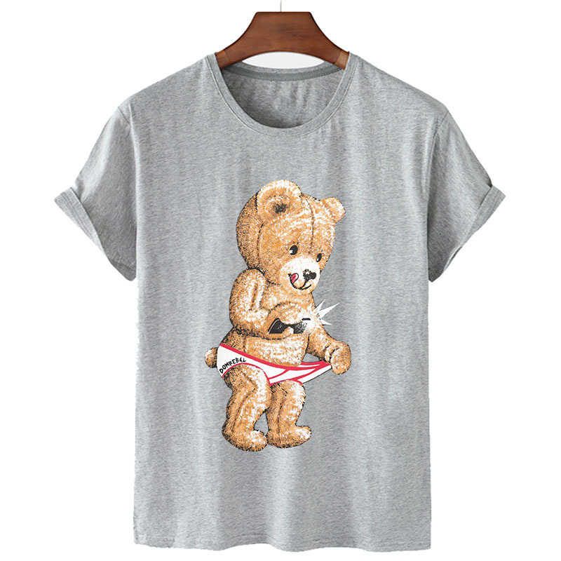 Title 5, Summer Casual Funny Bear Print Round Neck Loose...